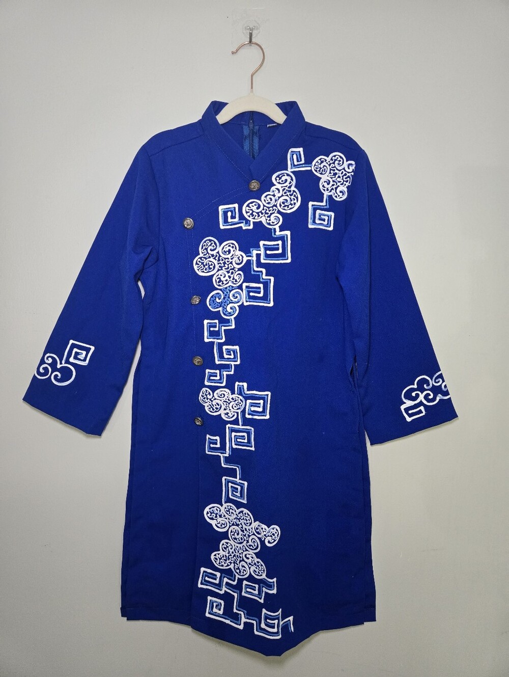 Teen Boy Blue Embroidered Vietnamese Ao Dai